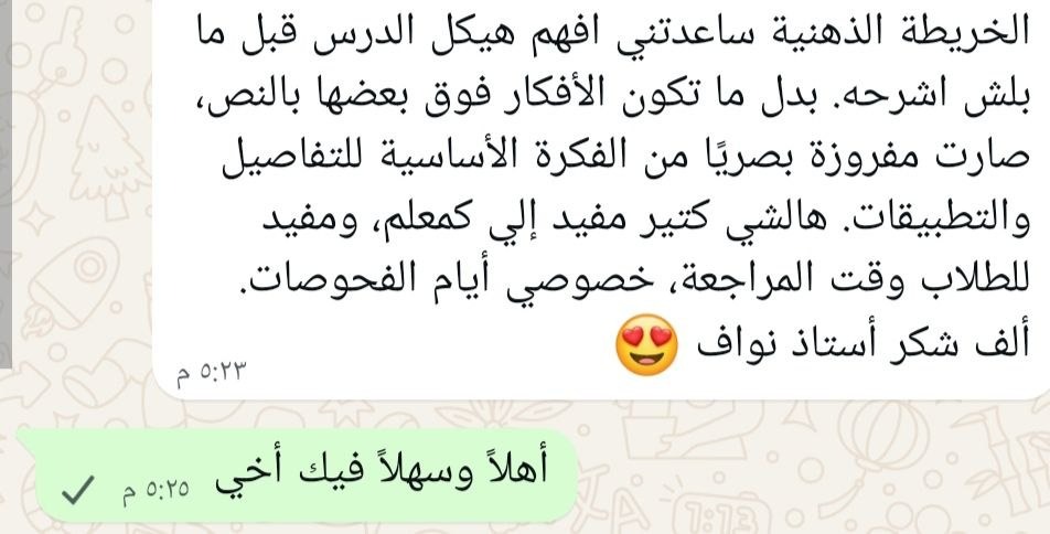 🧠 الخرائط الذهنية وهيكلة الدرس - «الخريطة الذهنية ساعدتني أفهم هيكل الدرس.. مفروزة بصرياً من الفكرة الأساسية للتفاصيل، ومفيدة جداً وقت مراجعة الفحوصات»